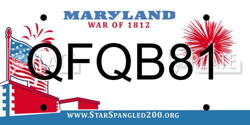 QFQB81 Maryland License Plate