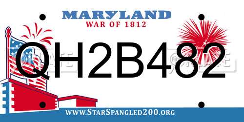 QH2B482 Maryland License Plate