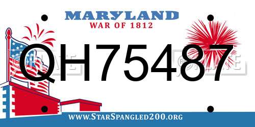 QH75487 Maryland License Plate