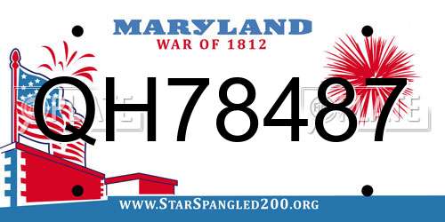 QH78487 Maryland License Plate