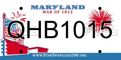 QHB1015 Maryland License Plate