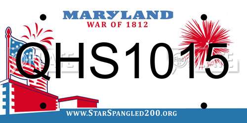 QHS1015 Maryland License Plate