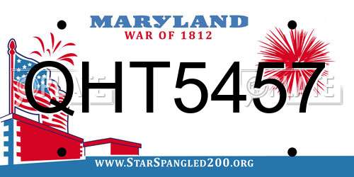 QHT5457 Maryland License Plate