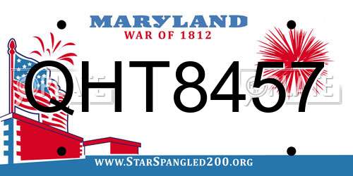 QHT8457 Maryland License Plate