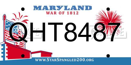QHT8487 Maryland License Plate