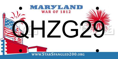 QHZG29 Maryland License Plate