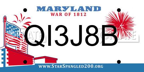 QI3J8B Maryland License Plate