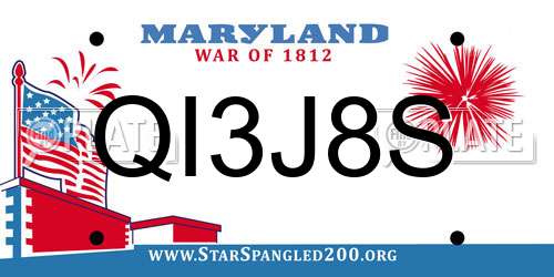 QI3J8S Maryland License Plate