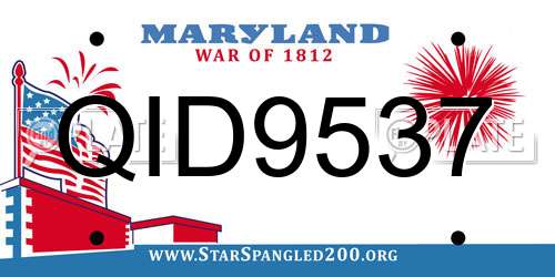 QID9537 Maryland License Plate