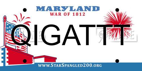 QIGATTT Maryland License Plate