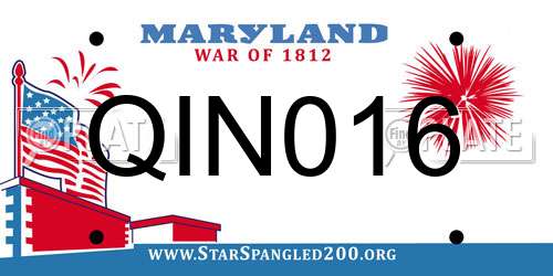 QIN016 Maryland License Plate