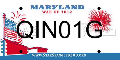 QIN01G Maryland License Plate