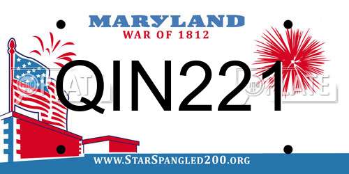 QIN221 Maryland License Plate