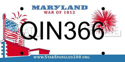 QIN366 Maryland License Plate