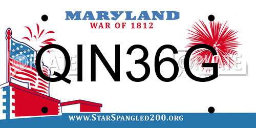 QIN36G Maryland License Plate