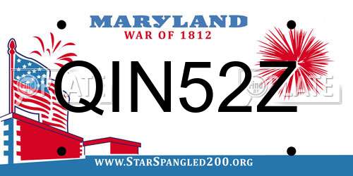 QIN52Z Maryland License Plate