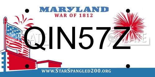 QIN57Z Maryland License Plate