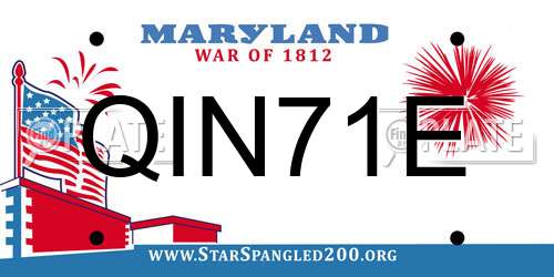 QIN71E Maryland License Plate