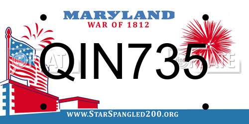 QIN735 Maryland License Plate