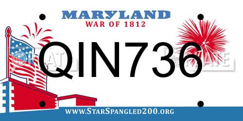 QIN736 Maryland License Plate