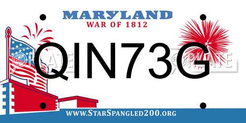 QIN73G Maryland License Plate
