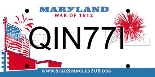 QIN77I Maryland License Plate