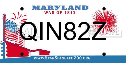 QIN82Z Maryland License Plate