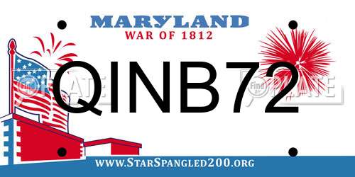 QINB72 Maryland License Plate