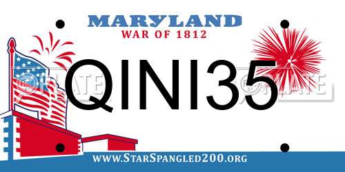 QINI35 Maryland License Plate