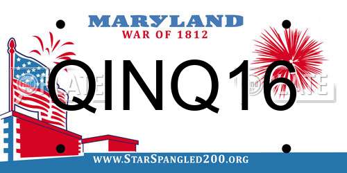 QINQ16 Maryland License Plate