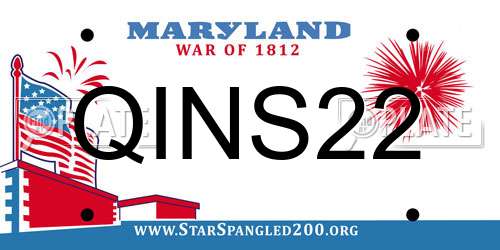 QINS22 Maryland License Plate