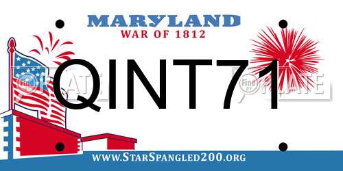 QINT71 Maryland License Plate
