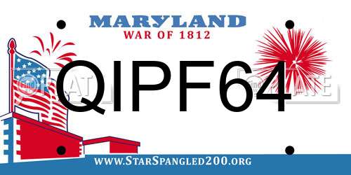 QIPF64 Maryland License Plate