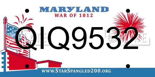 QIQ9532 Maryland License Plate