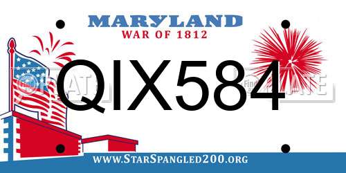 QIX584 Maryland License Plate