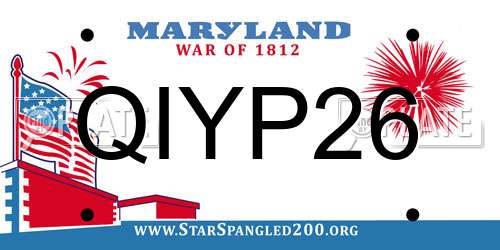 QIYP26 Maryland License Plate