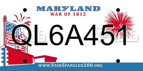 QL6A451 Maryland License Plate