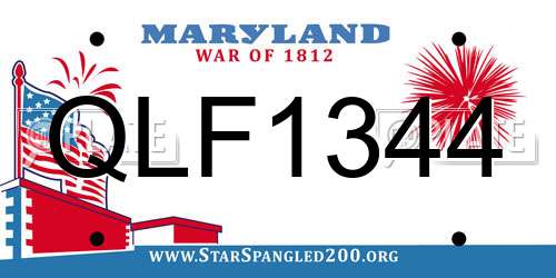 QLF1344 Maryland License Plate