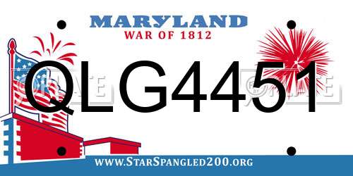 QLG4451 Maryland License Plate