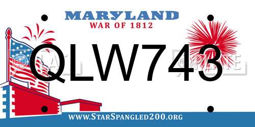 QLW743 Maryland License Plate