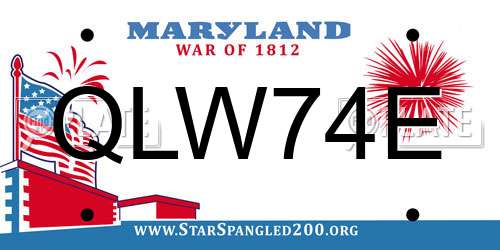 QLW74E Maryland License Plate