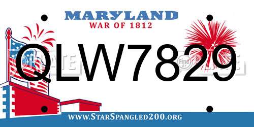 QLW7829 Maryland License Plate