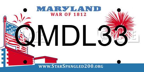 QMDL33 Maryland License Plate