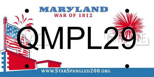 QMPL29 Maryland License Plate
