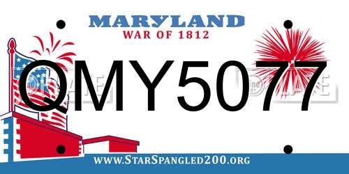 QMY5077 Maryland License Plate