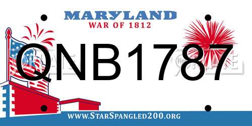 QNB1787 Maryland License Plate