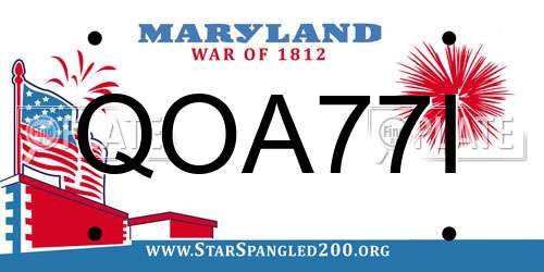 QOA77I Maryland License Plate