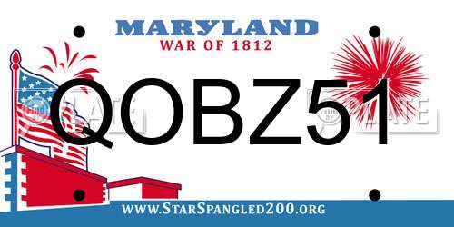 QOBZ51 Maryland License Plate