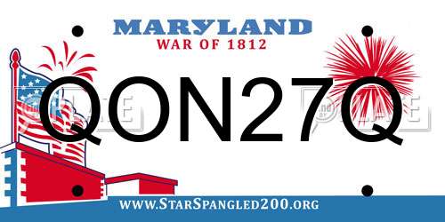 QON27Q Maryland License Plate
