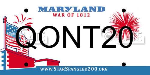 QONT20 Maryland License Plate